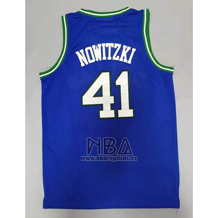 Camiseta Dallas Mavericks Dirk Nowitzki NO 41 Mitchell & Ness 1998-99 Azul